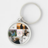 Personalized 4-Photo Collage Mom Monogram キーホルダー (正面)