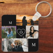 Personalized 4-Photo Collage Mom Monogram キーホルダー (裏面)