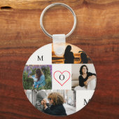 Personalized 4-Photo Collage Mom Monogram キーホルダー (裏面)