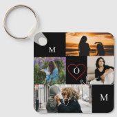 Personalized 4-Photo Collage Mom Monogram キーホルダー (正面)