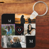 Personalized 4-Photo Collage Mom Monogram キーホルダー (裏面)