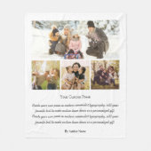 Personalized 4 Photo Collage With Poem フリースブランケット (正面)