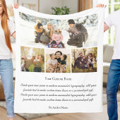 Personalized 4 Photo Collage With Poem フリースブランケット
