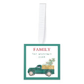 Personalized 4 Photo Family Collage Christmas Tree キューブオーナメント (正面)