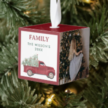 Personalized 4 Photo Family Collage Christmas Tree