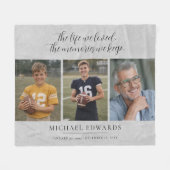 Personalized 4 Photo Memorial Sympathy Gift フリースブランケット (正面(横))
