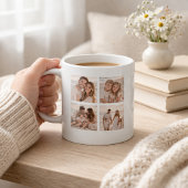 Personalized 4 Photo Name and Date Memory コーヒーマグカップ
