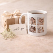 Personalized 4 Photo Name and Date Memory コーヒーマグカップ