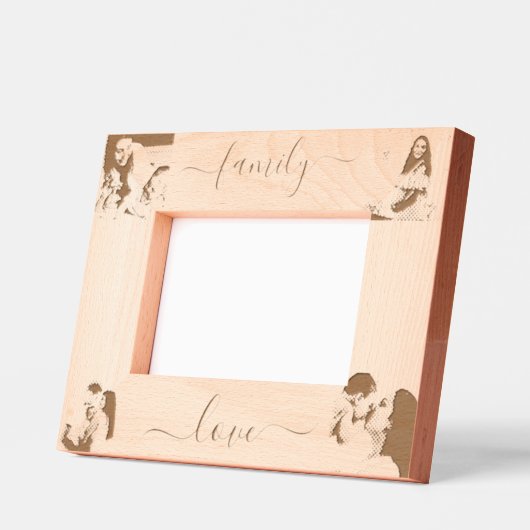 Personalized 4 photo script レーザー彫刻フレーム (左)