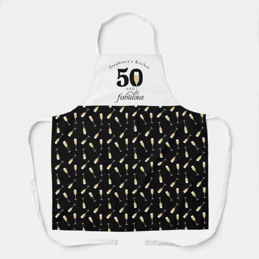 Personalized 50 and Fabulous Birthday エプロン (正面)