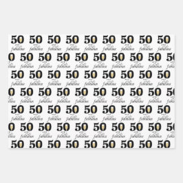 Personalized 50 and Fabulous Birthday ラッピングペーパーシート