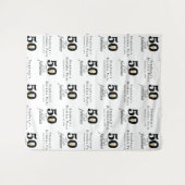 Personalized 50 and Fabulous Birthday Backdrop タペストリー (正面(横))