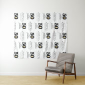 Personalized 50 and Fabulous Birthday Backdrop タペストリー (インサイチュ(横))