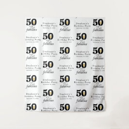 Personalized 50 and Fabulous Birthday Backdrop タペストリー