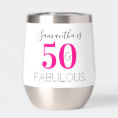 Personalized 50 and Fabulous Hot Pink Birthday (背面)