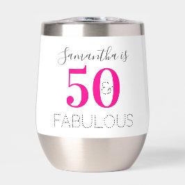 Personalized 50 and Fabulous Hot Pink Birthday