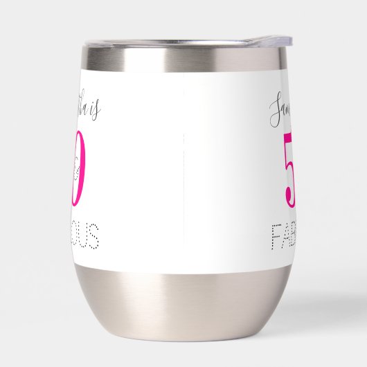 Personalized 50 and Fabulous Hot Pink Birthday (左面)