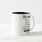 Personalized 50 Years Sober Recovery Celebration ツートーンマグカップ (正面右)