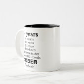 Personalized 50 Years Sober Recovery Celebration ツートーンマグカップ (正面左)