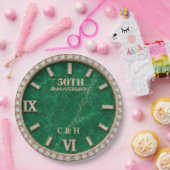 Personalized 50th Anniversary Emerald Marble ペーパープレート (パーティー)