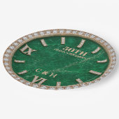 Personalized 50th Anniversary Emerald Marble ペーパープレート (アングル)