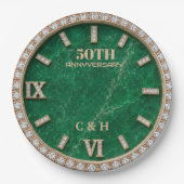 Personalized 50th Anniversary Emerald Marble ペーパープレート (正面)