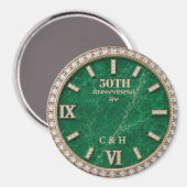 Personalized 50th Anniversary Emerald Marble マグネット (正面/裏面)