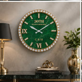 Personalized 50th Anniversary Emerald Marble ラージ壁時計