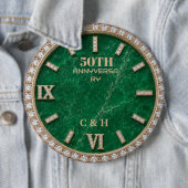 Personalized 50th Anniversary Emerald Marble 缶バッジ (インサイチュ)