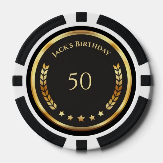 Personalized 50th Birthday Poker Chips ポーカーチップ (正面)