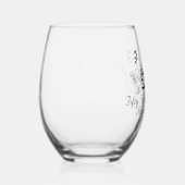 Personalized 50th floral birthday  ステムなしワイングラス (右)