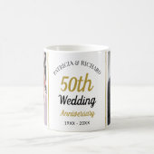 Personalized 50th Gold Anniversary 2 Photo Collage コーヒーマグカップ (中央)