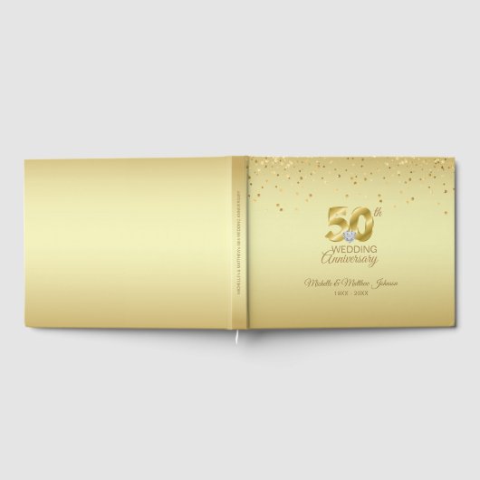 Personalized 50th Golden Wedding Anniversary ゲストブック (全面)