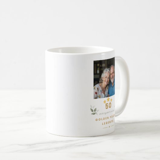 Personalized 50th Wedding Anniversary Mug コーヒーマグカップ (正面右)