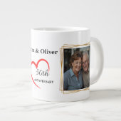 Personalized 50th Wedding Anniversary Photo Mug ジャンボコーヒーマグカップ (正面右)
