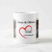Personalized 50th Wedding Anniversary Photo Mug ジャンボコーヒーマグカップ (正面)