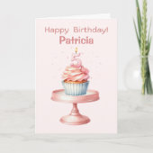 Personalized 5th Birthday Cupcake Card カード (正面)
