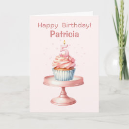 Personalized 5th Birthday Cupcake Card カード