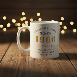 Personalized 60th Birthday 1966 Add Name Elegant コーヒーマグカップ
