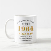 Personalized 60th Birthday 1966 Add Name Elegant コーヒーマグカップ (左)