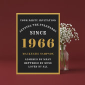 Personalized 60th Birthday 1966 Elegant Black Gold 招待状