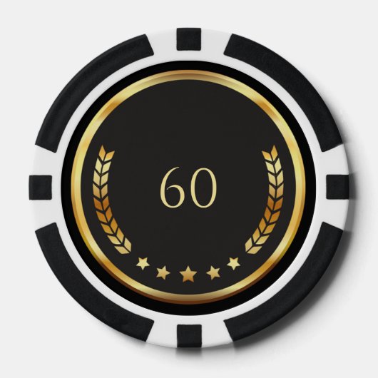 Personalized 60th Birthday Poker Chips ポーカーチップ (正面)
