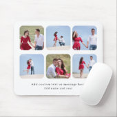 Personalized 6 Photo Collage with Custom Text マウスパッド (マウス)