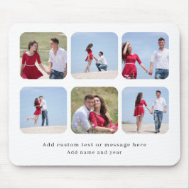 Personalized 6 Photo Collage with Custom Text マウスパッド