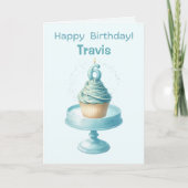 Personalized 6th Birthday Cupcake Card カード (正面)