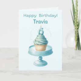 Personalized 6th Birthday Cupcake Card カード