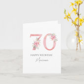 Personalized 70 years old card カード (黄色い花)