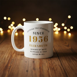 Personalized 70th Birthday 1956 Add Name Elegant コーヒーマグカップ