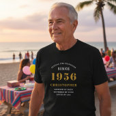 Personalized 70th Birthday 1956 Name Black Gold Tシャツ