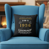 Personalized 70th Birthday Born 1956 Legend Black クッション